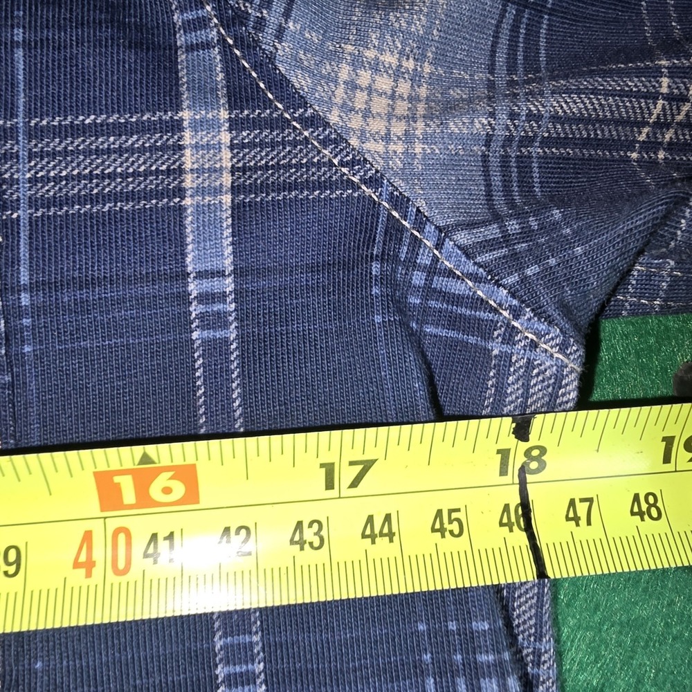 RRL Ralph Lauren 100% Cotton Plaid Button Long Sleeve Shirt WOMEN Size 2 Blue - Picture 6 of 12